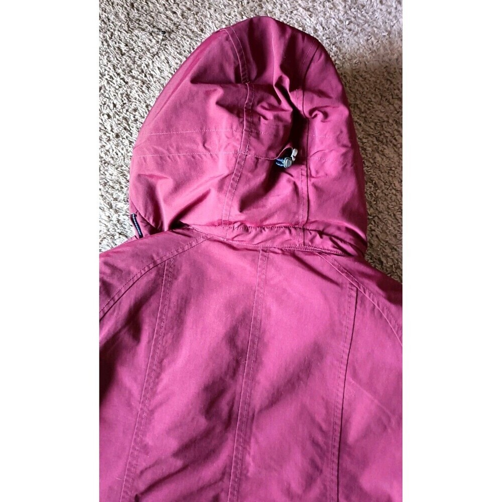 Lands End Squall Hooded Parka Anorak Medium 10/12 Burgundy Red Ski Jacket - Picture 11 of 13